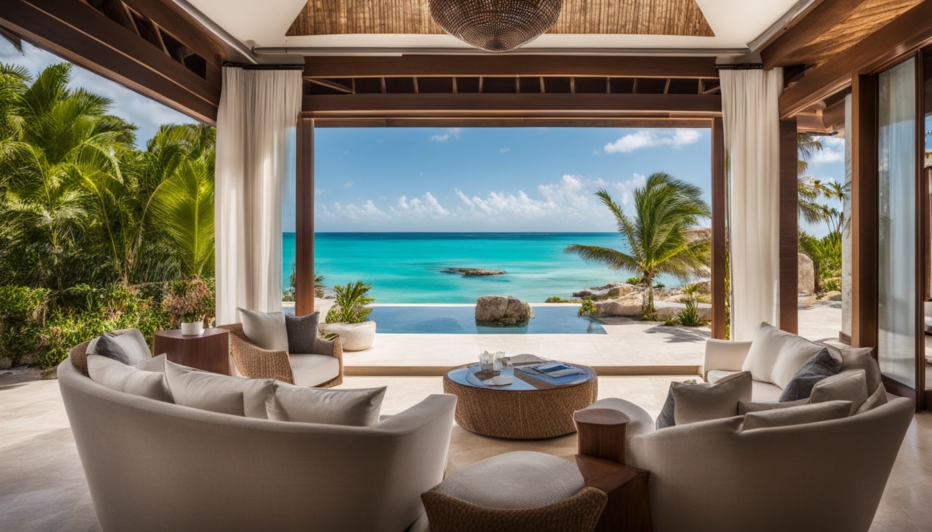 A luxurious villa overlooking a private beach in Cap Cana.